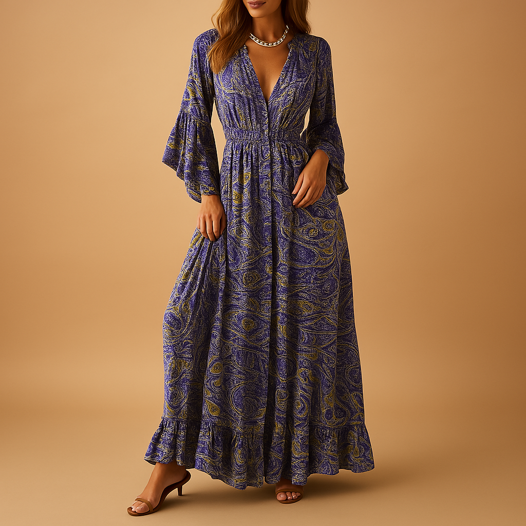 Elise | Lange boho-jurk met elegante pasvorm voor dames