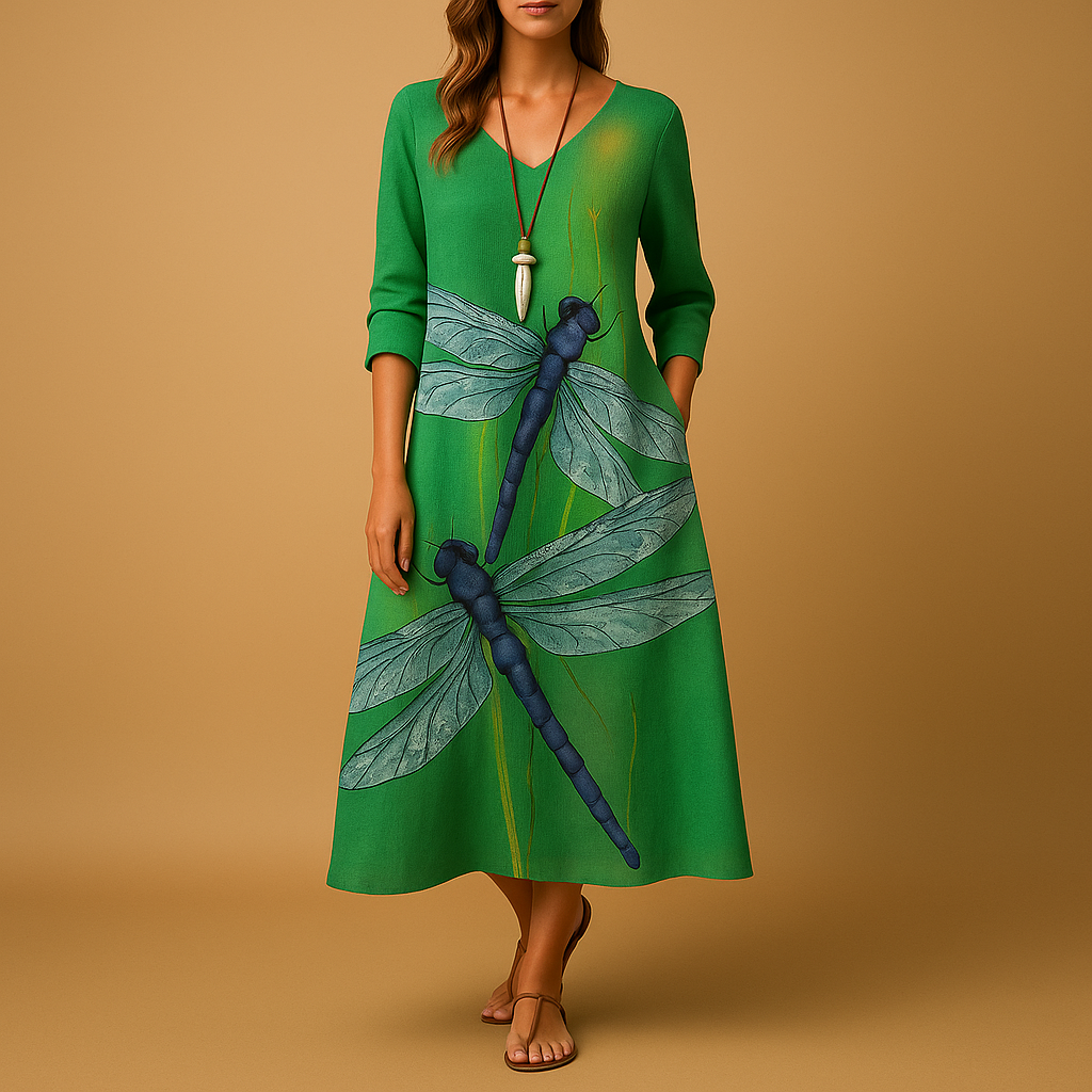 Ademende katoenen A-lijn jurk voor dames | Isabella