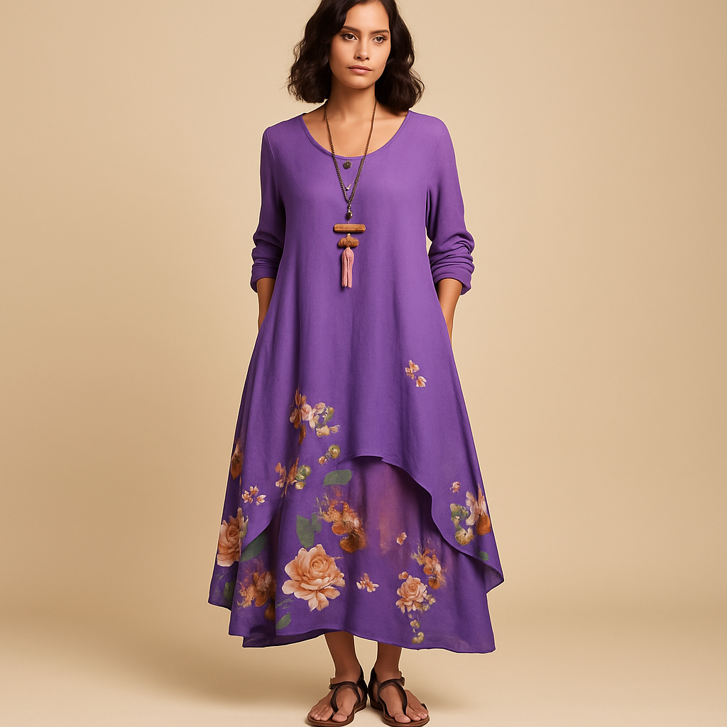 Ademende katoenen A-lijn jurk voor dames | Isabella