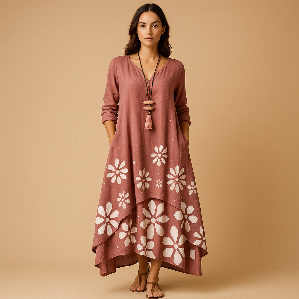 Ademende katoenen A-lijn jurk voor dames | Isabella