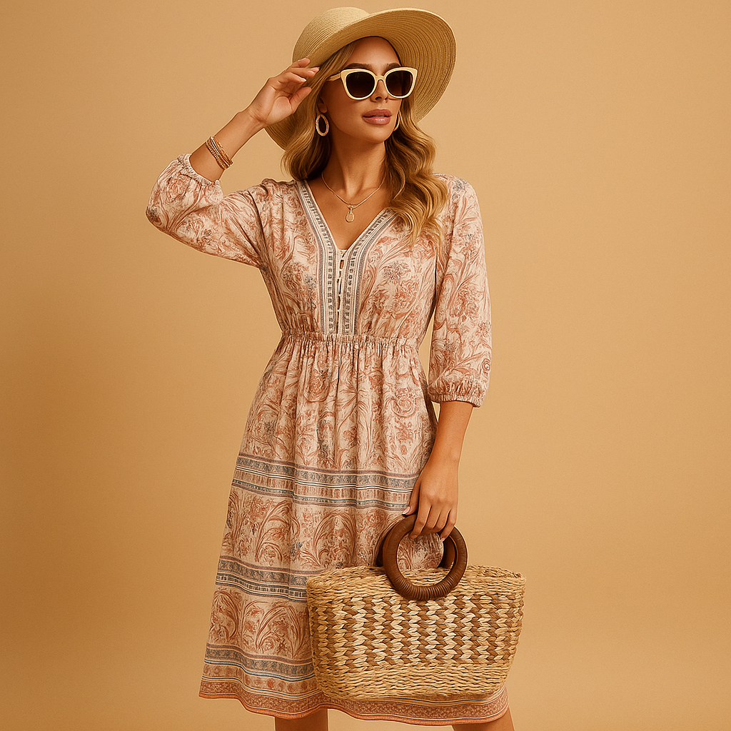 Nina | Bohemian zomerjurk met losvallend silhouet voor dames
