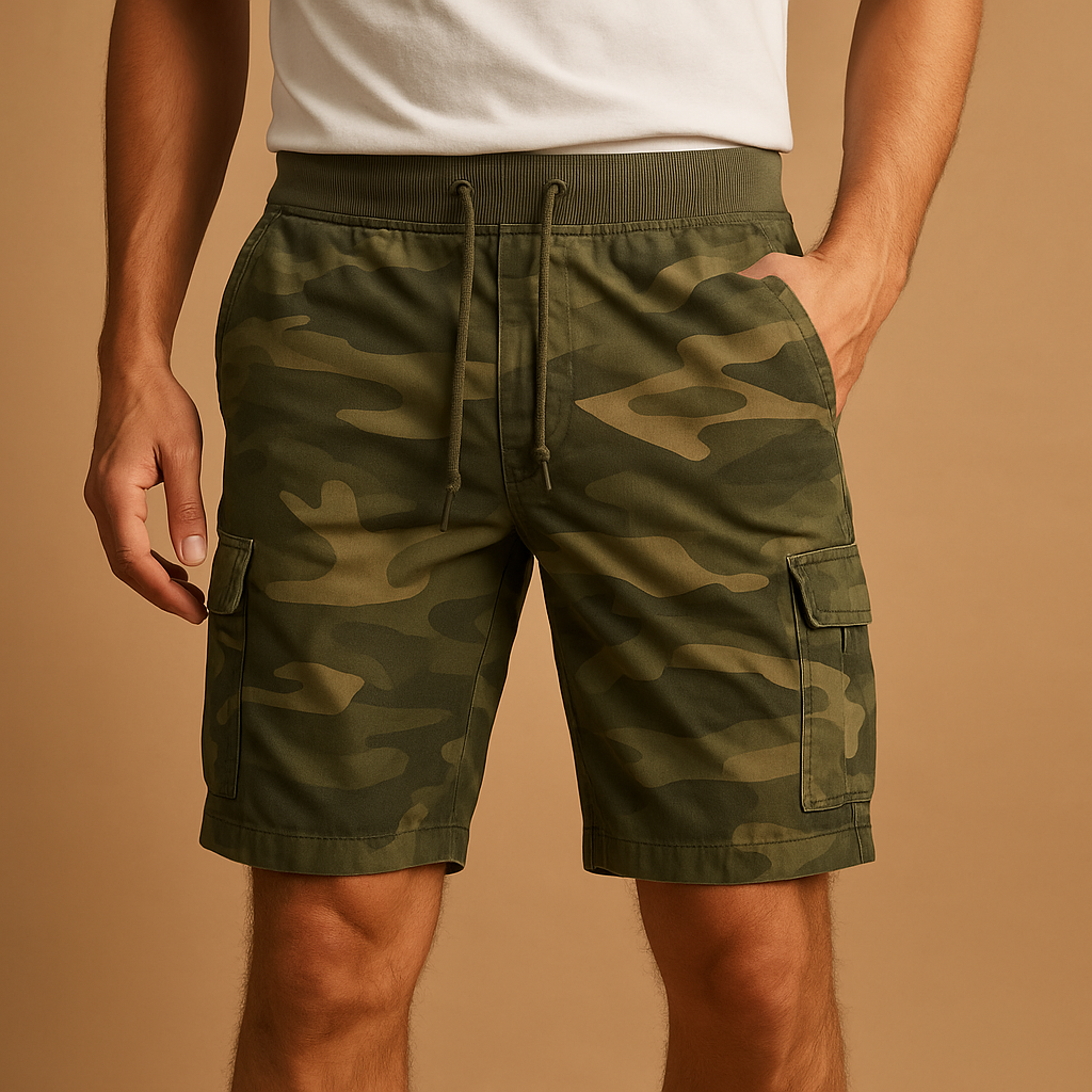 Camouflage shorts i bomuld til mænd | Giel