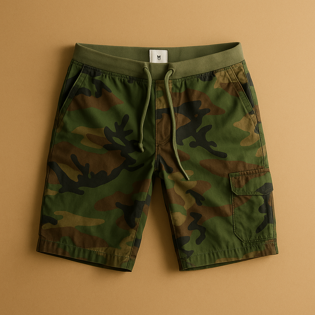 Camouflage shorts i bomuld til mænd | Giel