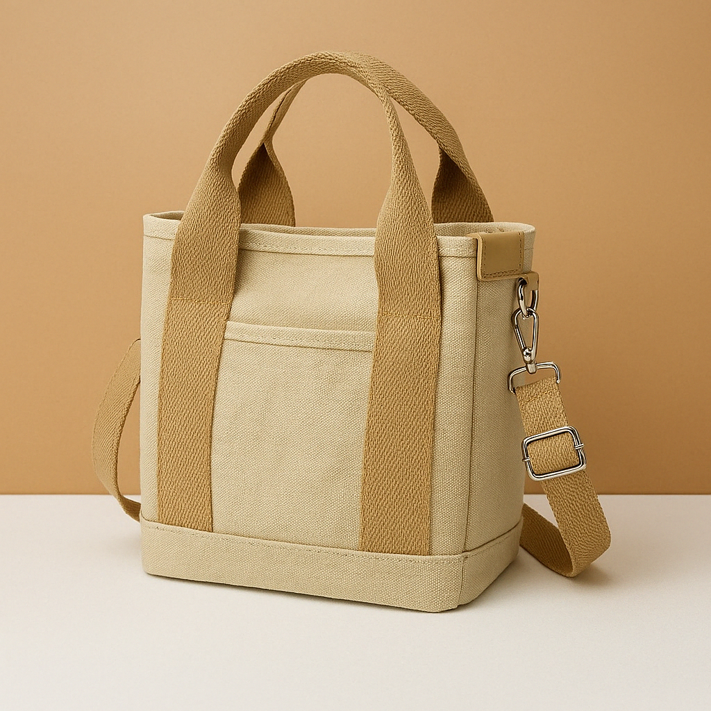 Canvas schoudertas met meerdere vakken voor dames | Nina