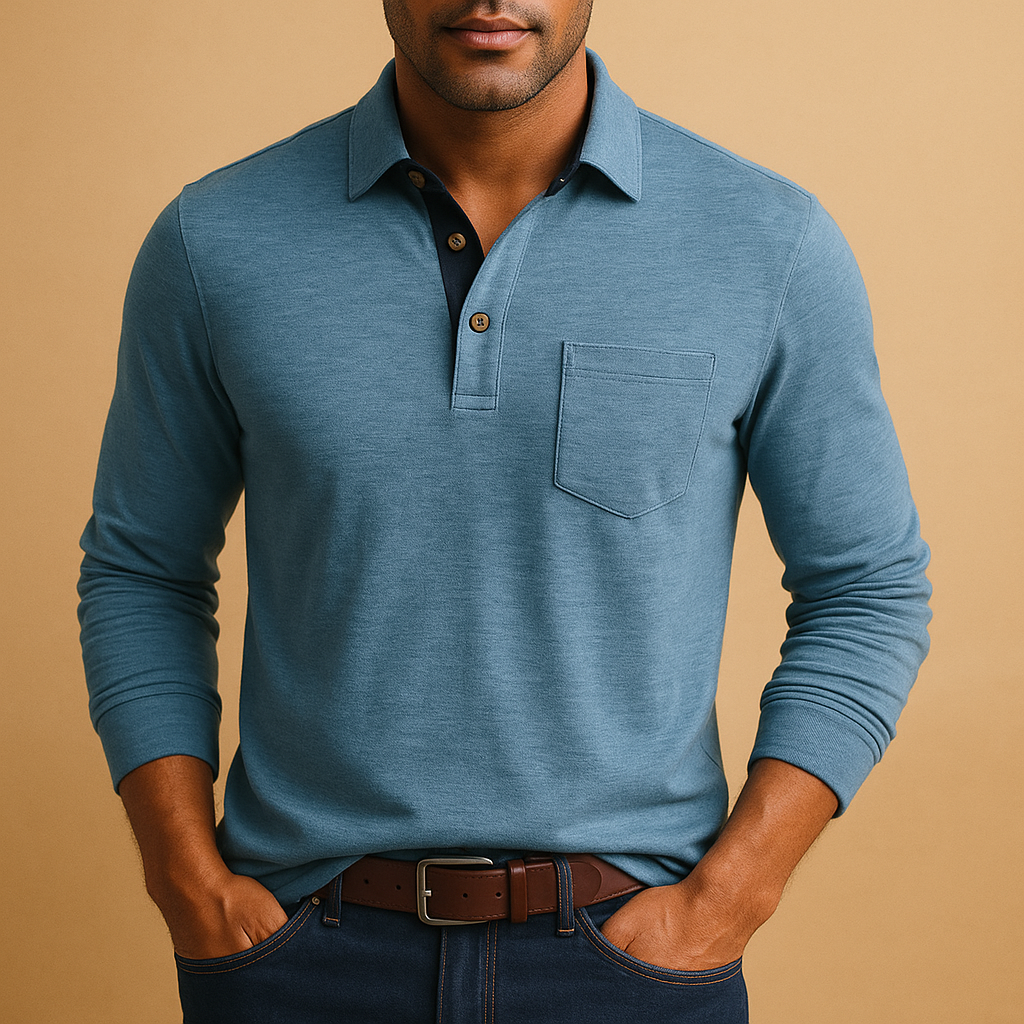 Casual bomulds skjorte til mænd med brystlomme | Milan