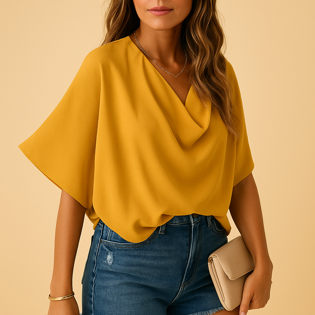 Loïs | Luchtige chiffon blouse met vleermuismouwen voor dames