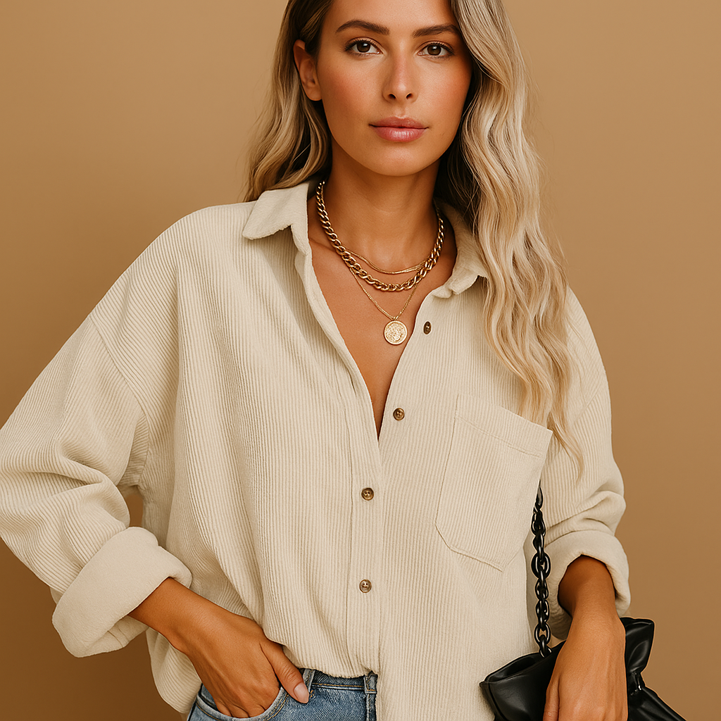 Corduroy gebreid jack voor dames | Nynke