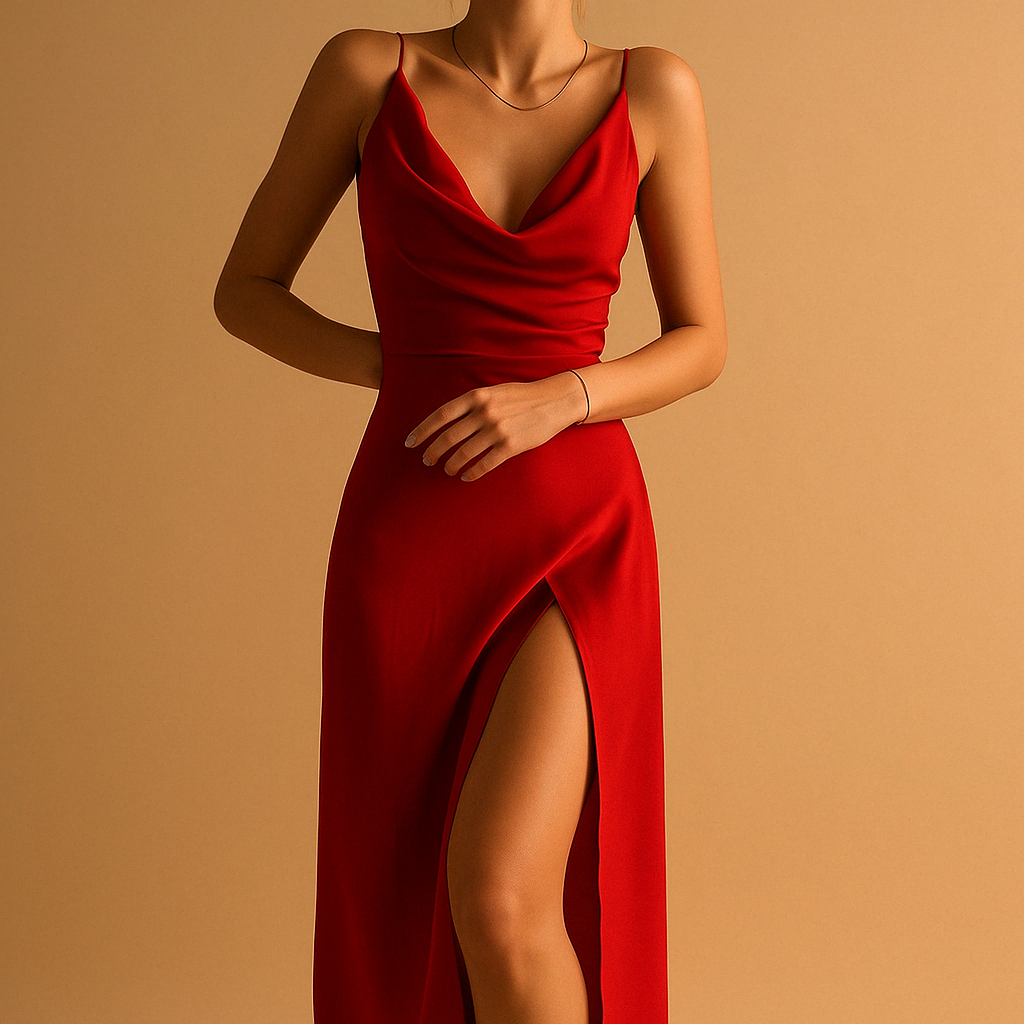 Elegante maxi jurk dames met V-hals | Yara