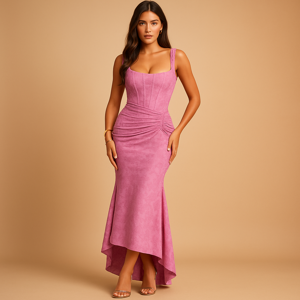 Gebloemde midi-jurk met luchtige pasvorm voor dames | Elina