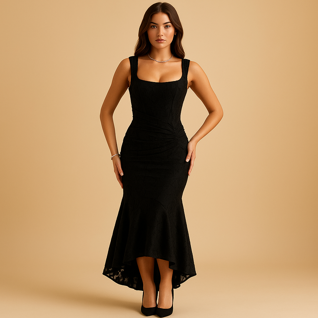 Gebloemde midi-jurk met luchtige pasvorm voor dames | Elina