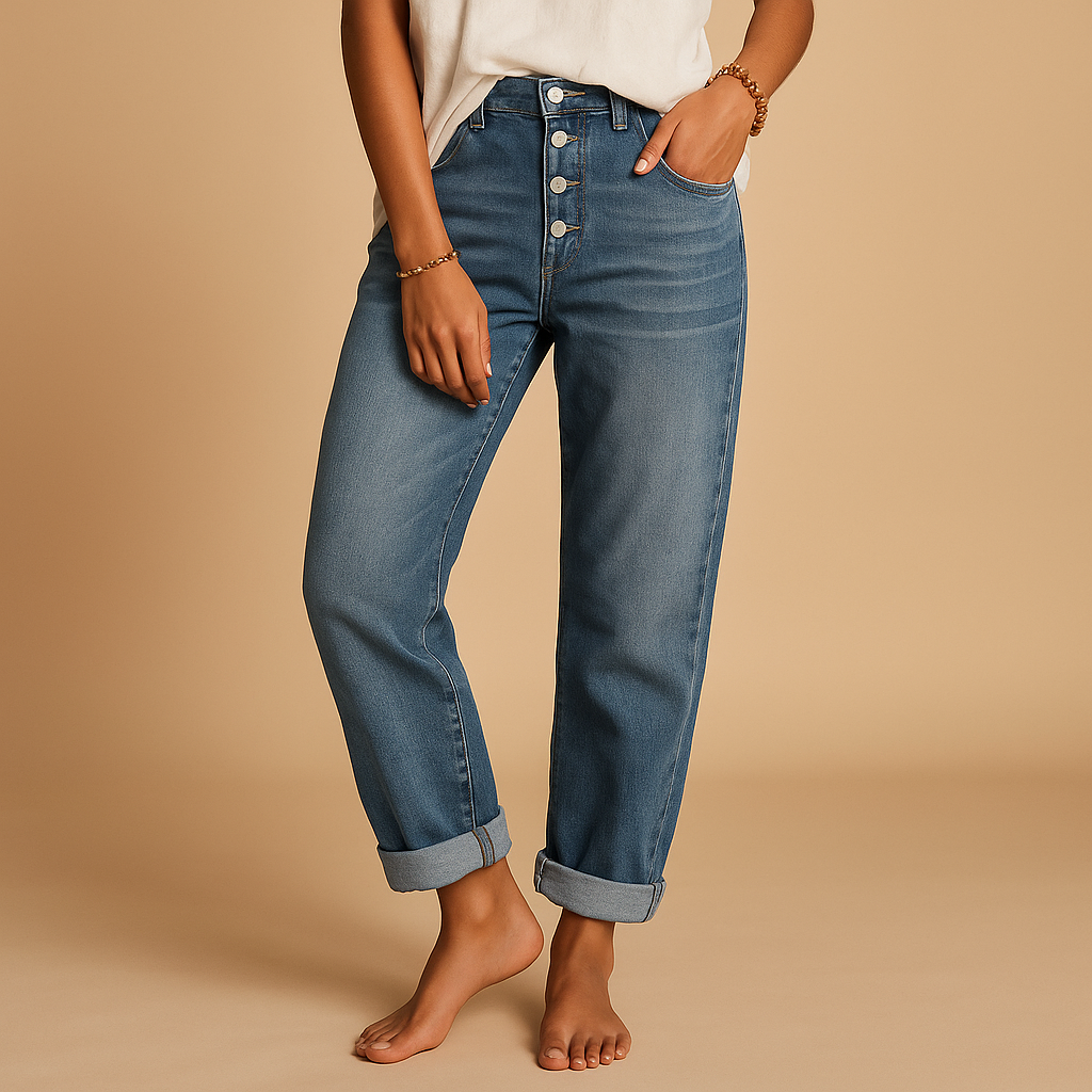 High-waisted loose fit jeans voor dames | Fleur