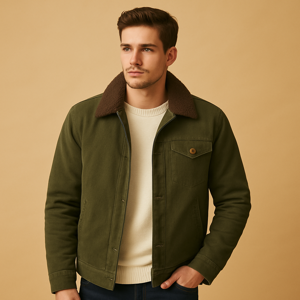 Klassisk vinterjakke med knapper til mænd | Pieter