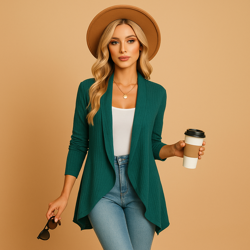 Lange gebreide cardigan voor dames | Fenna