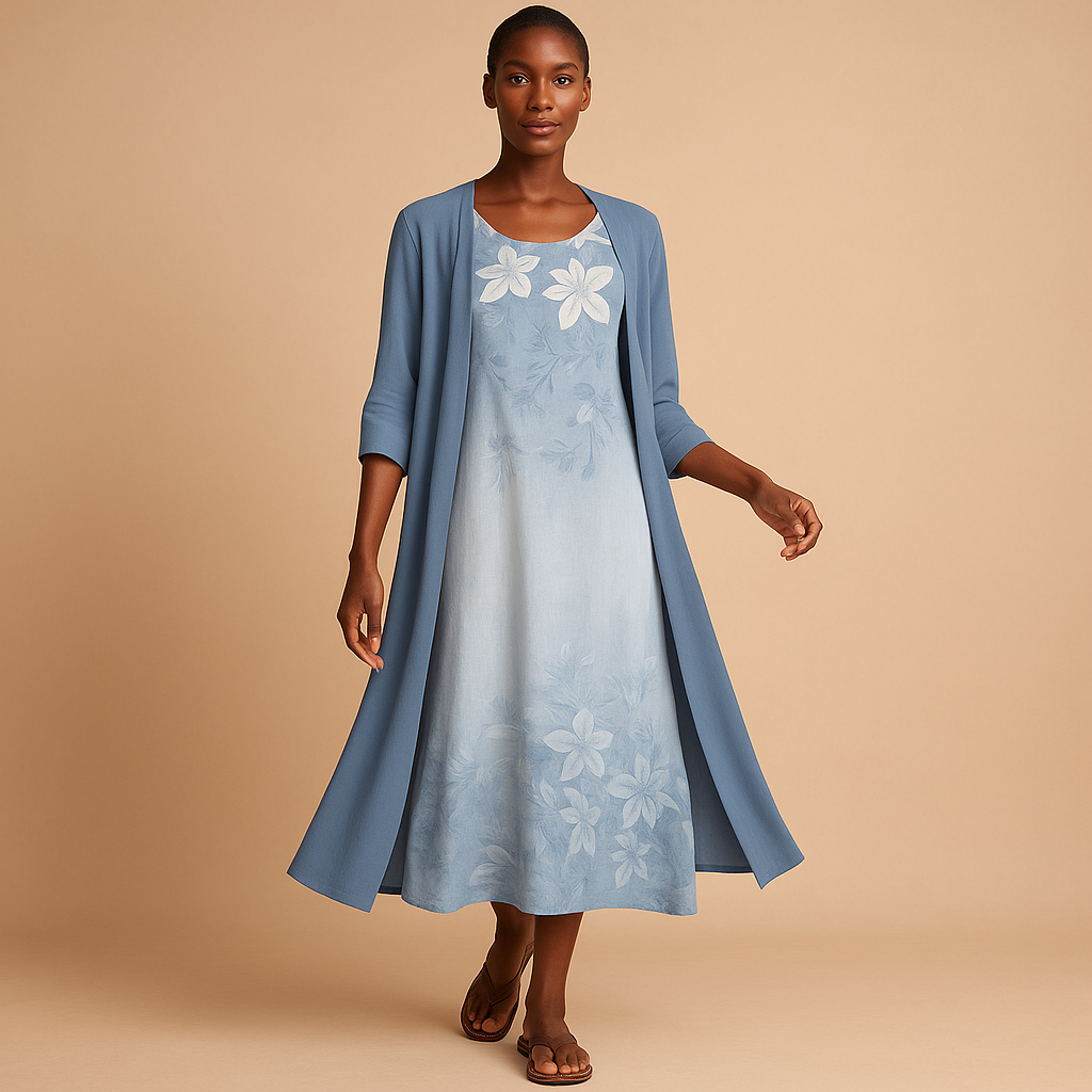 Lange jurk met blousejasje voor dames | Renée