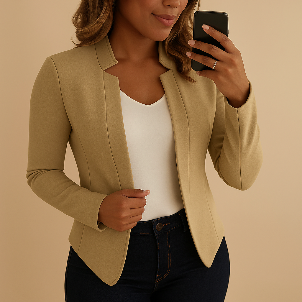 Lichtgewicht blazer met reverskraag voor dames | Karlijn