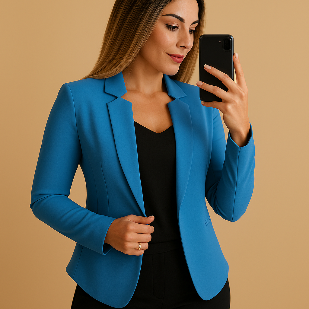 Lichtgewicht blazer met reverskraag voor dames | Karlijn