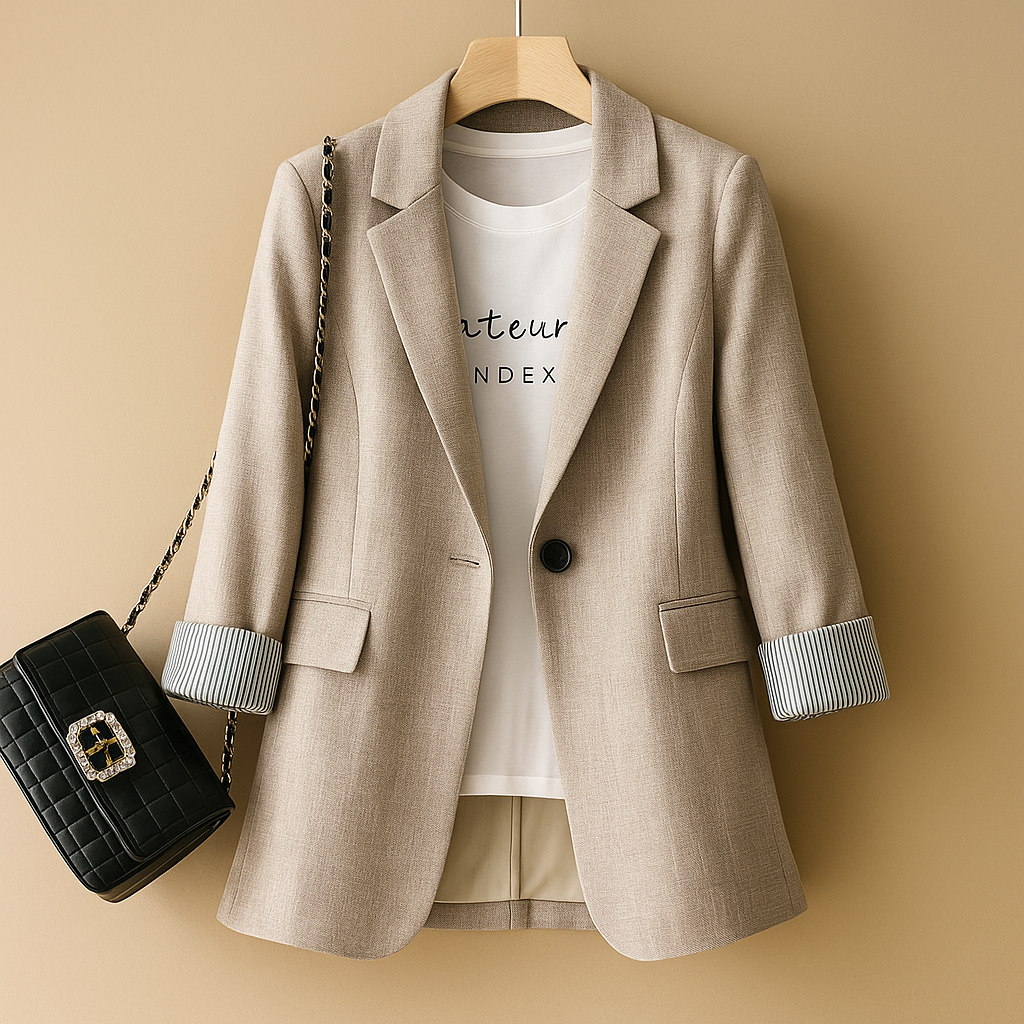 Lichtgewicht casual blazer met lange mouwen voor dames | Evelien