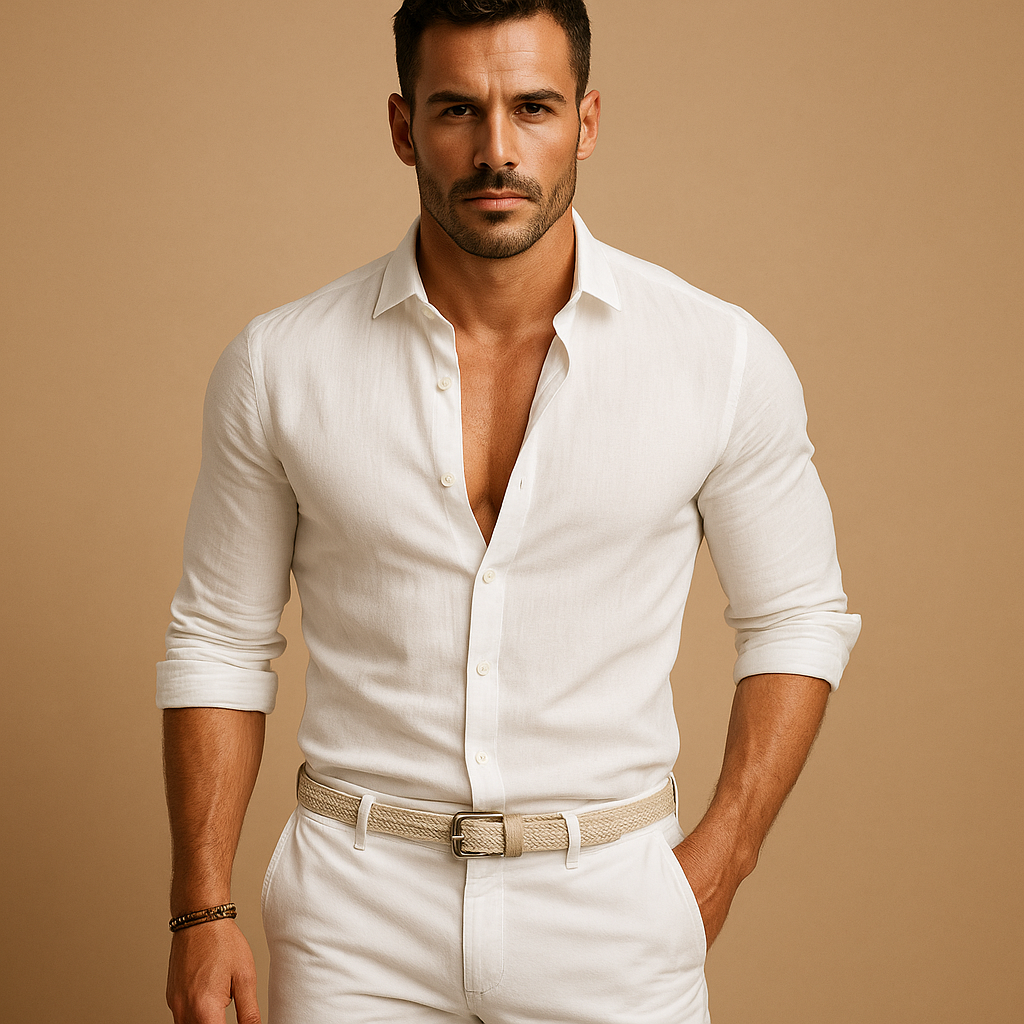 Let skjorte med button-down krave til mænd | Daan