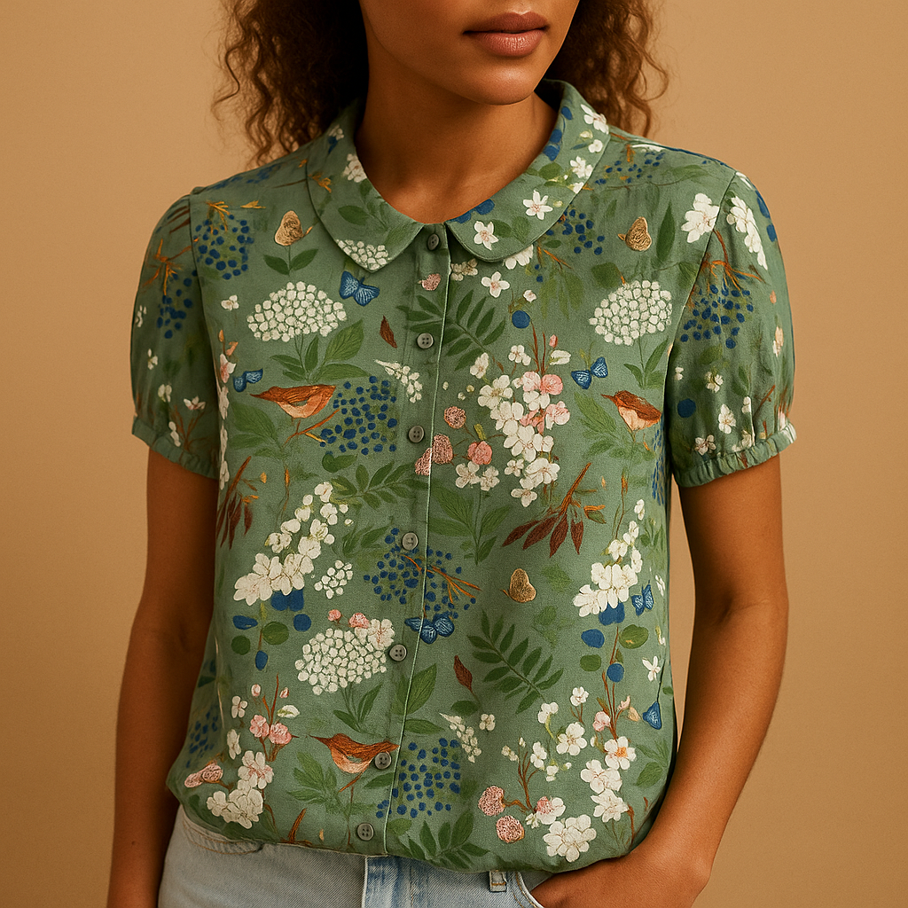 Luchtige blouse met bloemenprint en losse pasvorm voor dames | Fleur