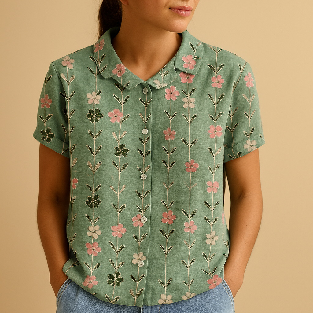 Luchtige blouse met bloemenprint en losse pasvorm voor dames | Fleur