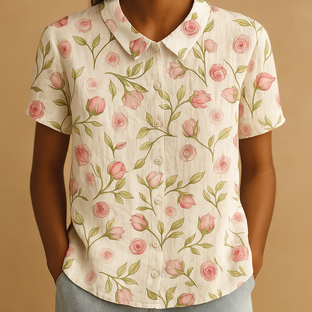 Luchtige blouse met bloemenprint en losse pasvorm voor dames | Fleur
