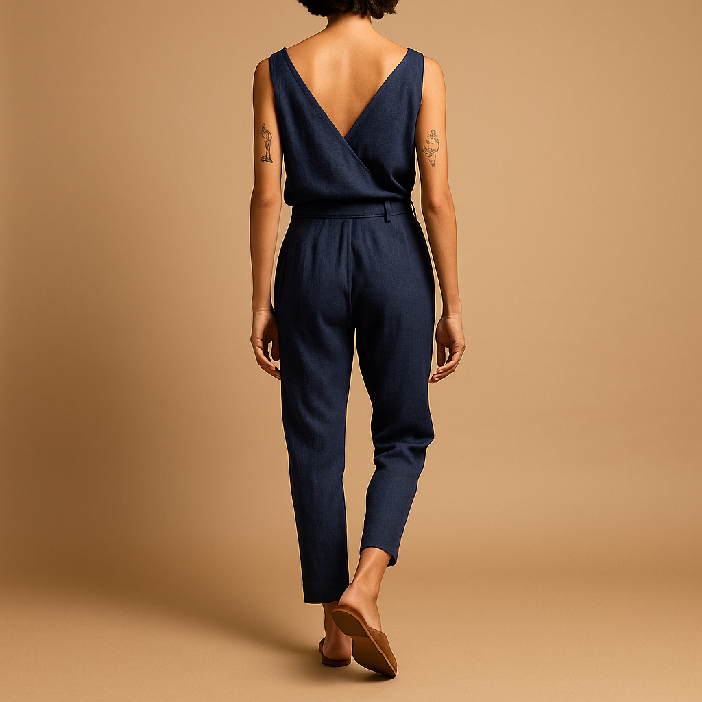 Luchtige jumpsuit met verstelbare tailleband voor dames | Myrthe