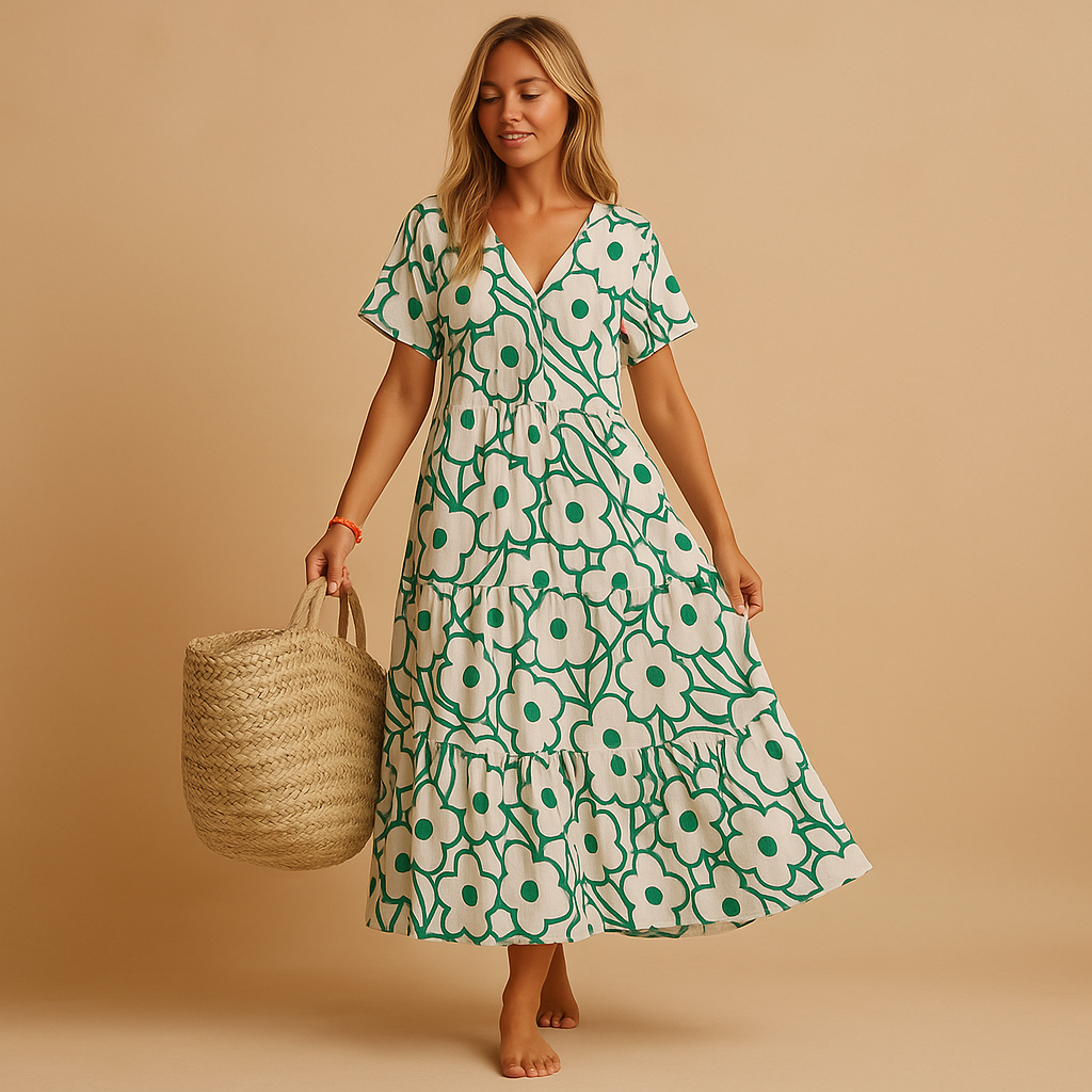 Luchtige zomerjurk met korte mouwen voor dames | Hannah