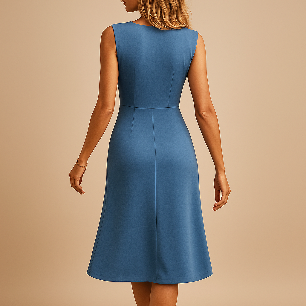 Luchtige knielange zomerjurk zonder mouwen voor dames | Maud