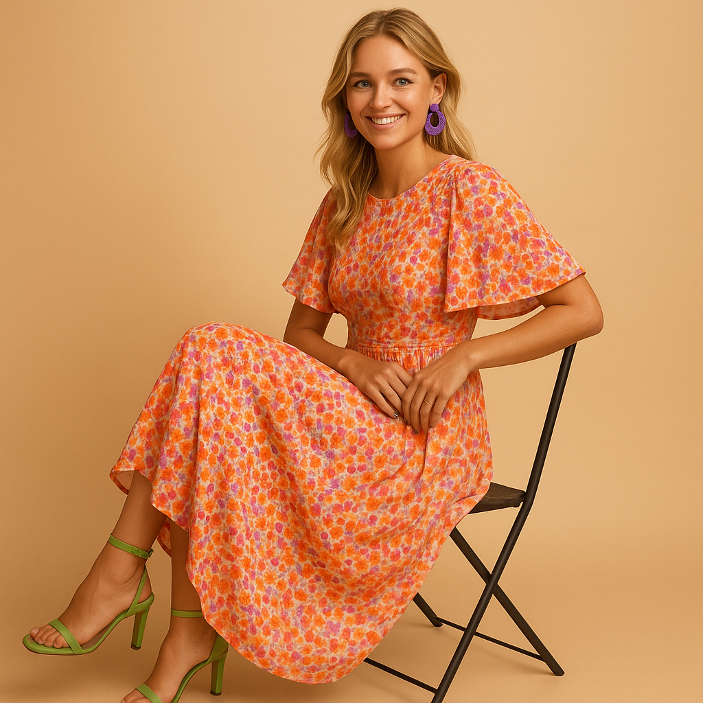 Maxi zomerjurk met V-hals en bloemenprint voor dames | Isabella