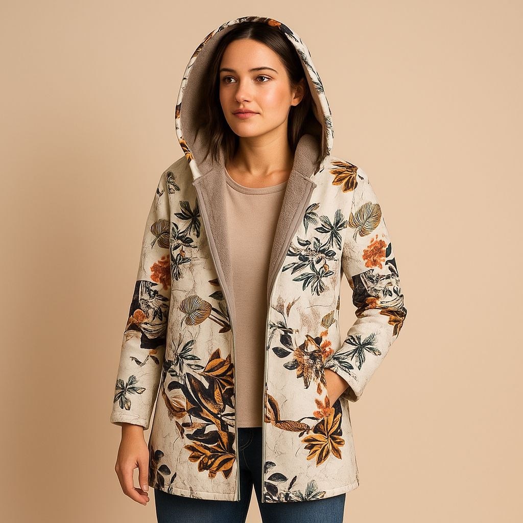 Omkeerbaar thermisch jack met capuchon voor dames | Yara