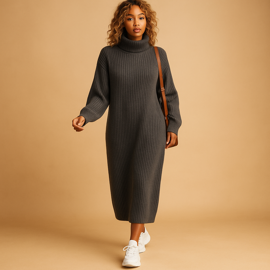 Oversized trui-jurk met lange mouwen voor dames | Mira