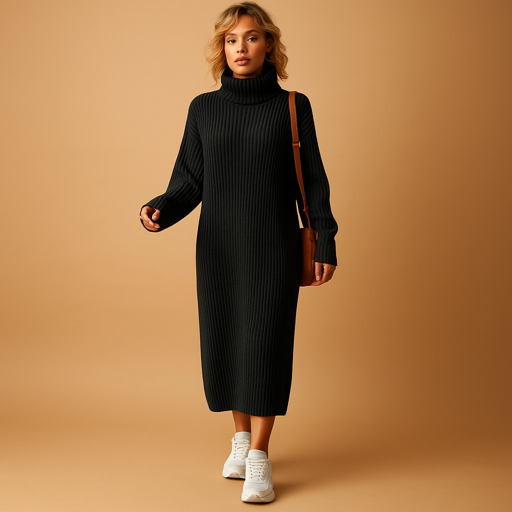 Oversized trui-jurk met lange mouwen voor dames | Mira