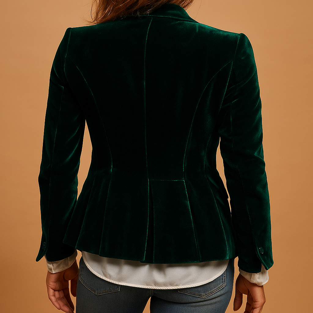 Retro slim-fit blazer met revers en zakken voor dames | Evelien