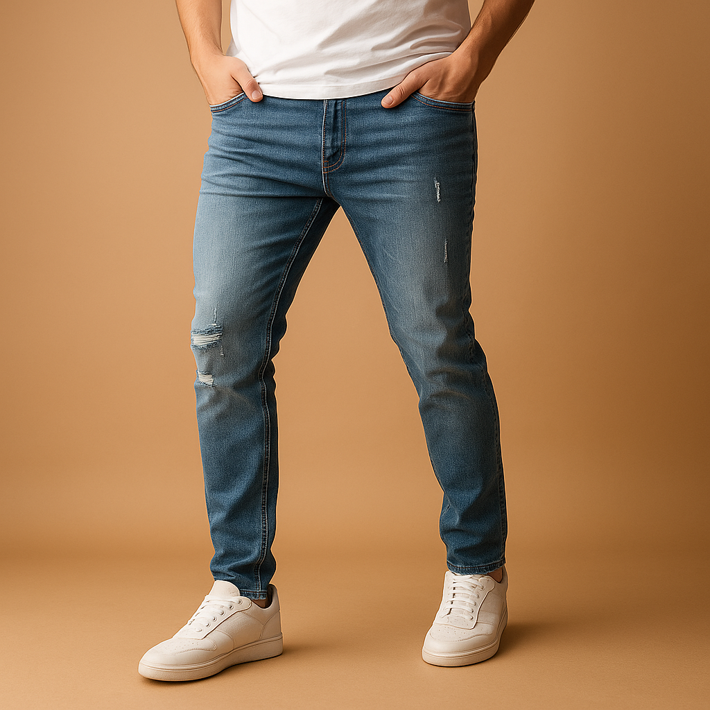Ripped slim fit herrejeans til et urbant look | Milan