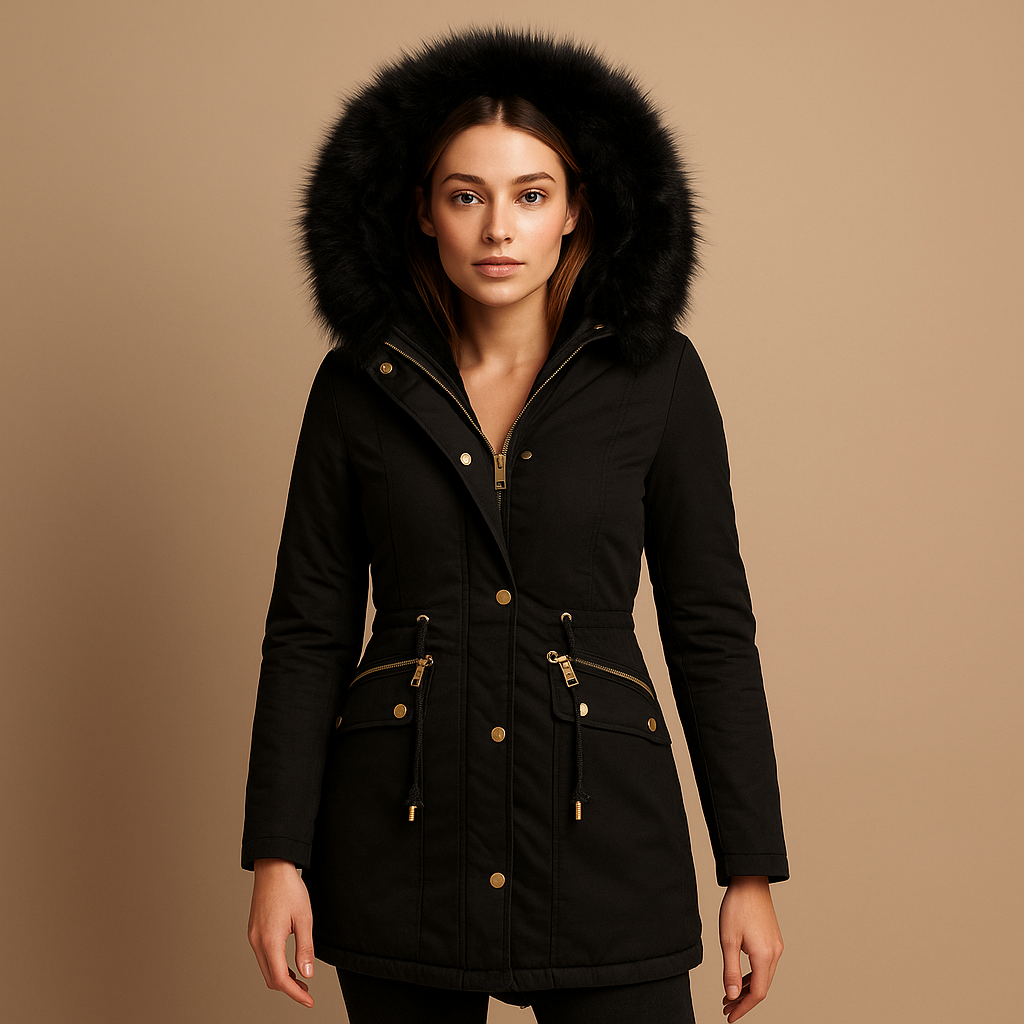 Thermo winterjas met imitatiebont capuchon voor dames | Anouk