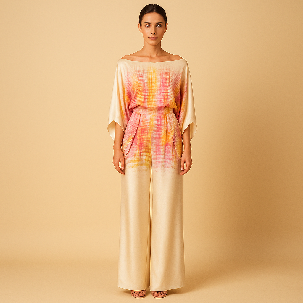 Tweedelige zomeroutfit met off-shoulder top voor dames | Celeste