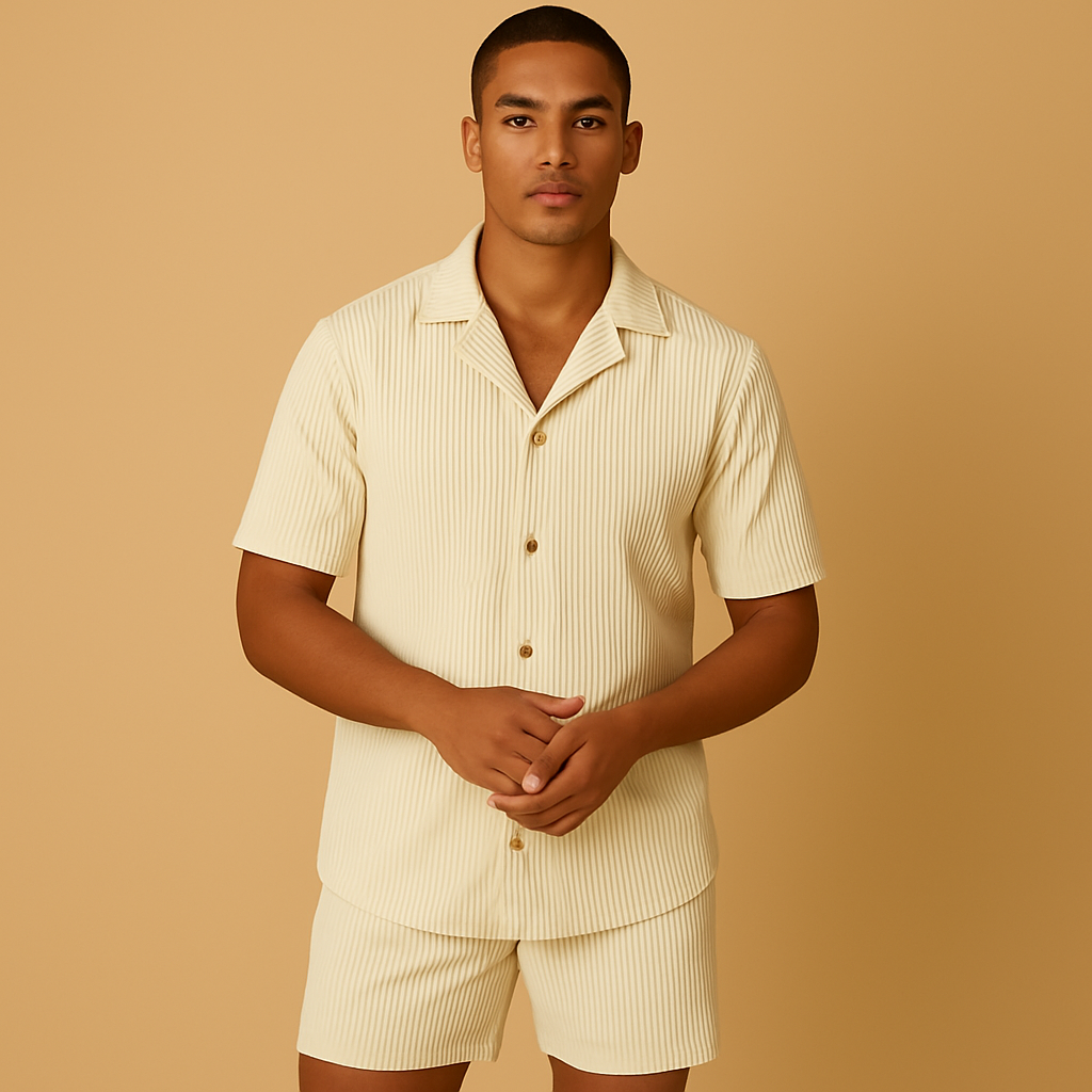 To-delt sommeroutfit til mænd med raffineret design | Bram