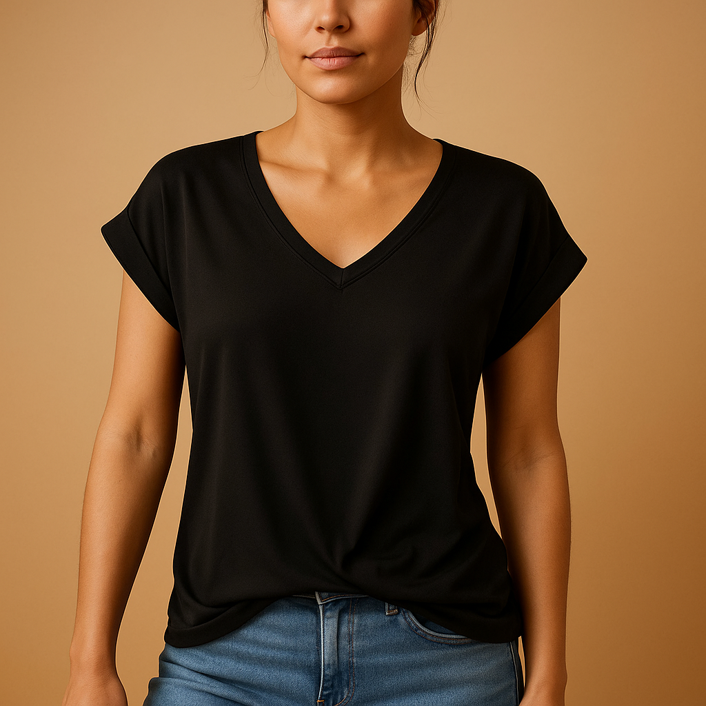 V-hals blouse met flatterende pasvorm voor dames | Joline