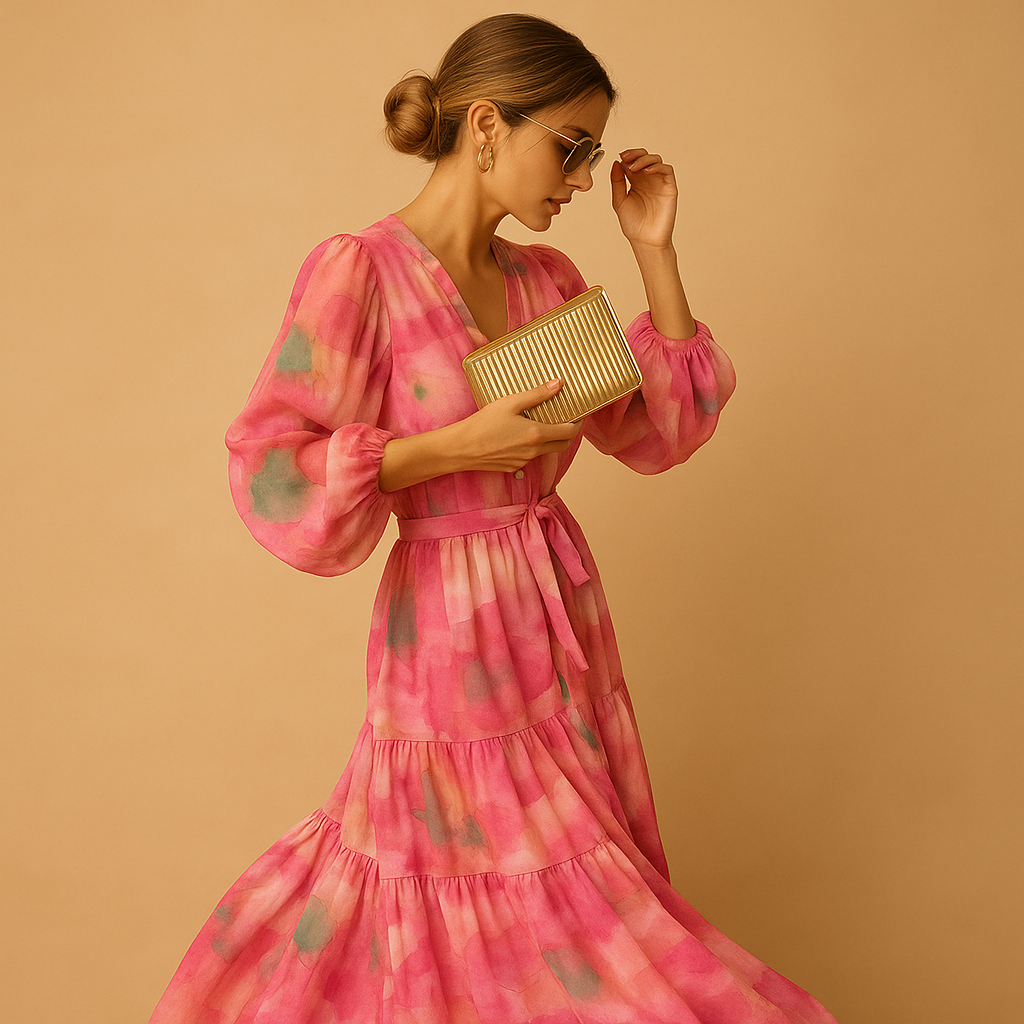 Lange zomerjurk met lange mouwen voor dames | Yara