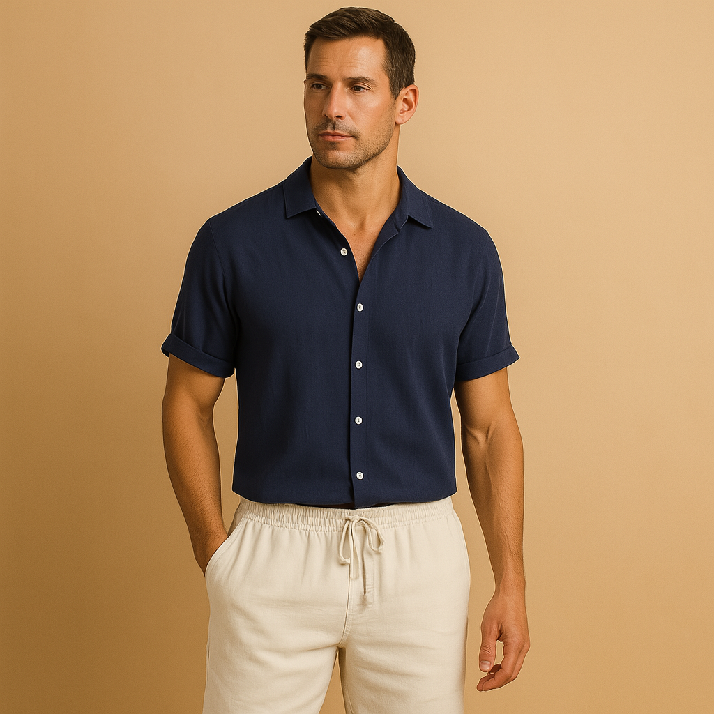 To-delt sæt sommeroutfit til mænd med tidløst design | Kane